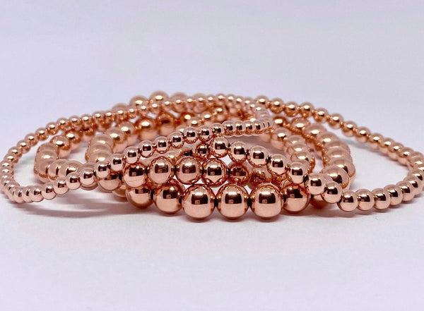 Bella Signature Rose Gold 6mm Beaded Bracelet