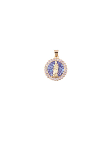 Virgin Mary Pendant with CZ
