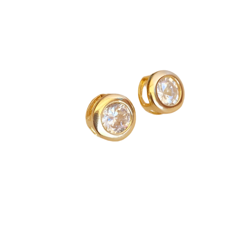 Lola - Bezeled Cubic Zirconia Stone Stud Earrings