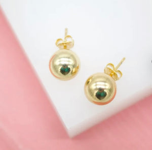 Gold Ball Stud Earrings