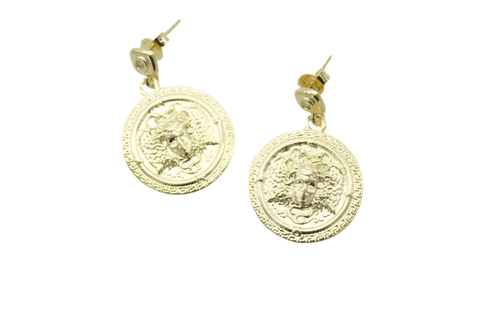 Medusa Dangle Charm Stud Earrings