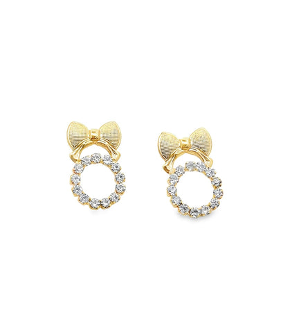 Minnie - Bow Stud Earrings With CZ Stones