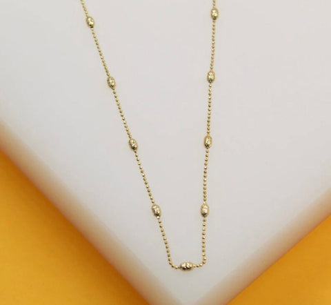 Marta - Textured Beaded Ball Chain Necklace