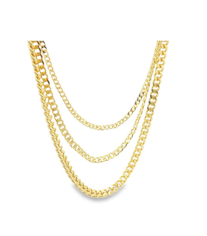 Mariela- Single Clasp Triple Cuban Chain