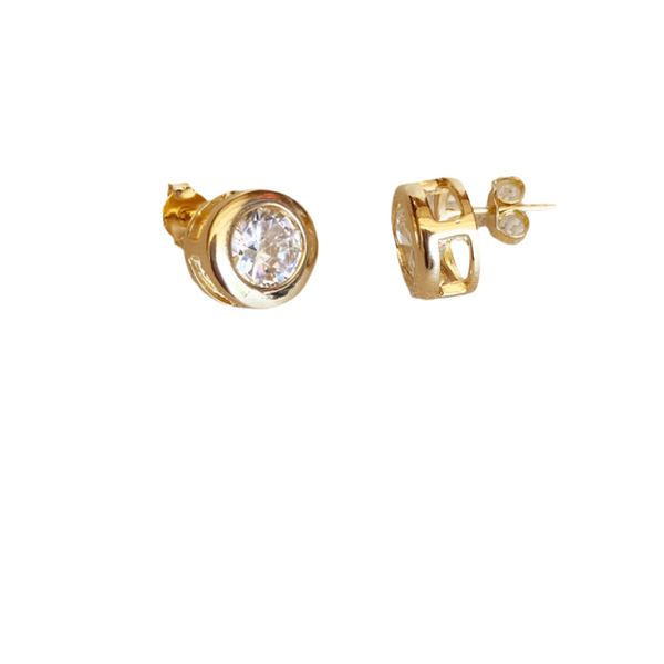 Lola - Bezeled Cubic Zirconia Stone Stud Earrings