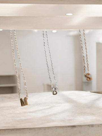 Leona - Tiny Initial Letter Charm Necklace