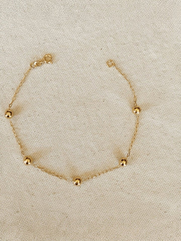 Beaded Anklet with sphere beads