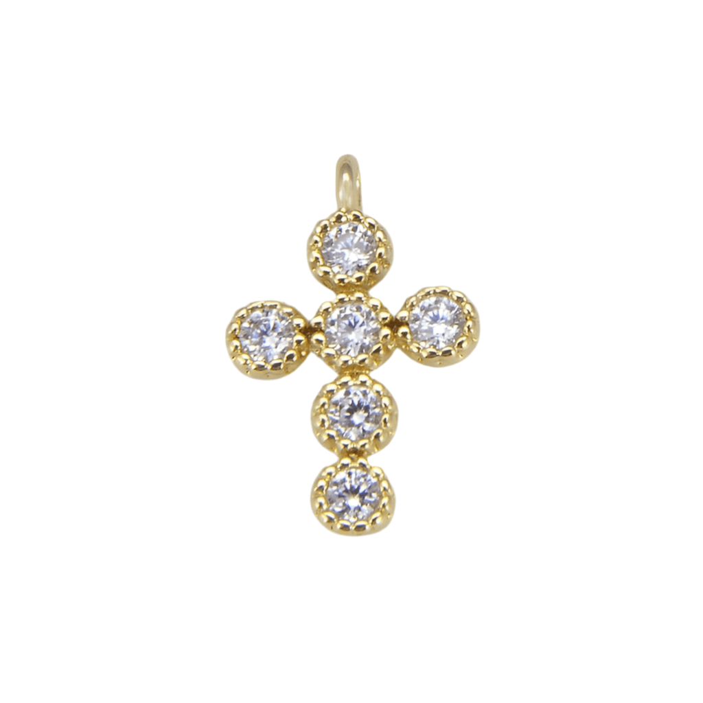 Tiny Cross - CZ Micro Pave Small Cross Charm