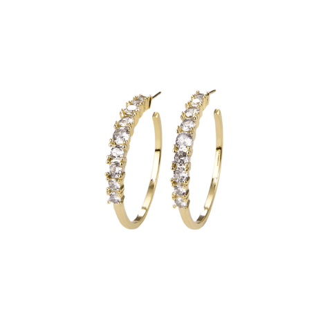 Shasha -Clear Cubic Zirconia Hoop Earrings