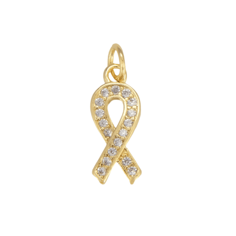 Awareness Ribbon Cubic Zirconia Charm