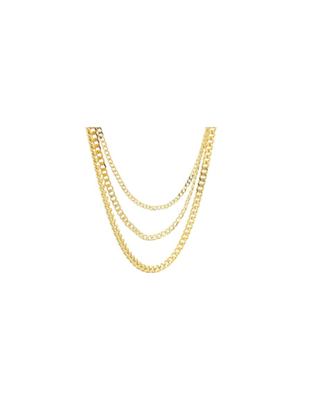 Mariela- Single Clasp Triple Cuban Chain
