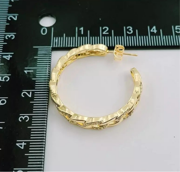 Louisa - Chain Shaped Hoop Earrings