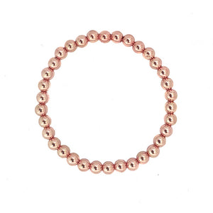 14K Rose Gold Filled 5mm Beaded Bracelet