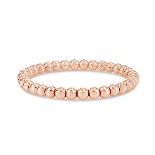 14K Rose Gold Filled 6mm Beaded Bracelet