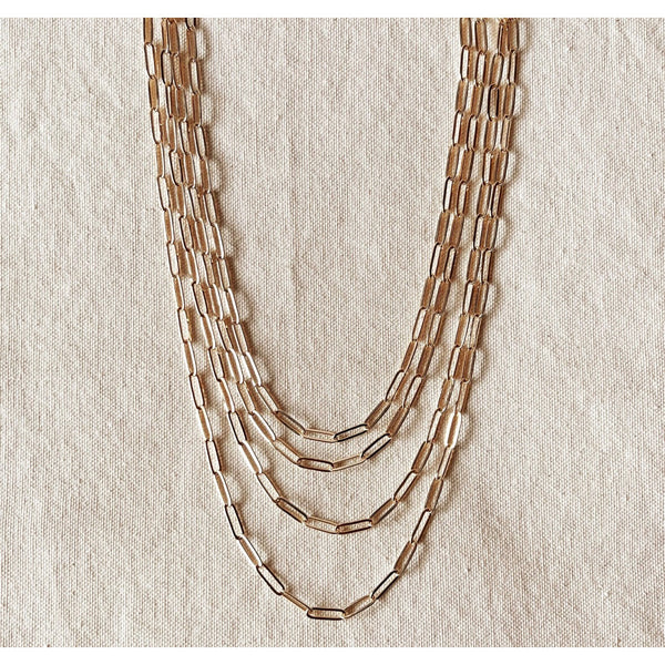 18K Gold Filled Classic Paperclip Necklace