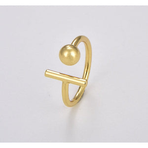 18K Gold Filled T Bar Ring