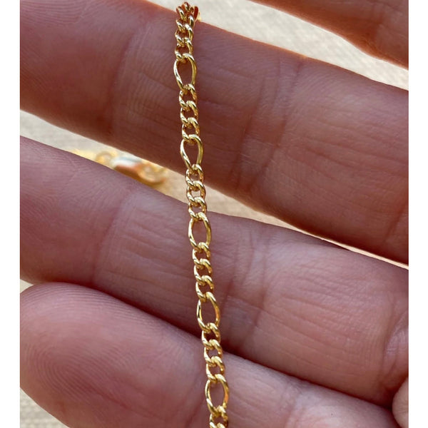 18k Gold Filled Rounded Figaro Anklet