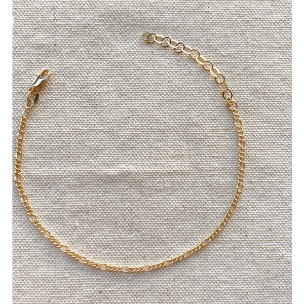 18k Gold Filled Rounded Figaro Anklet