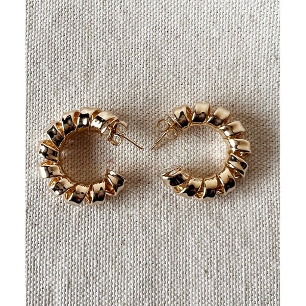 18k Gold Filled Curly C-Hoop Earrings Medium