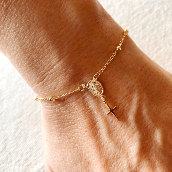 18k Gold Filled Rosary Bracelet