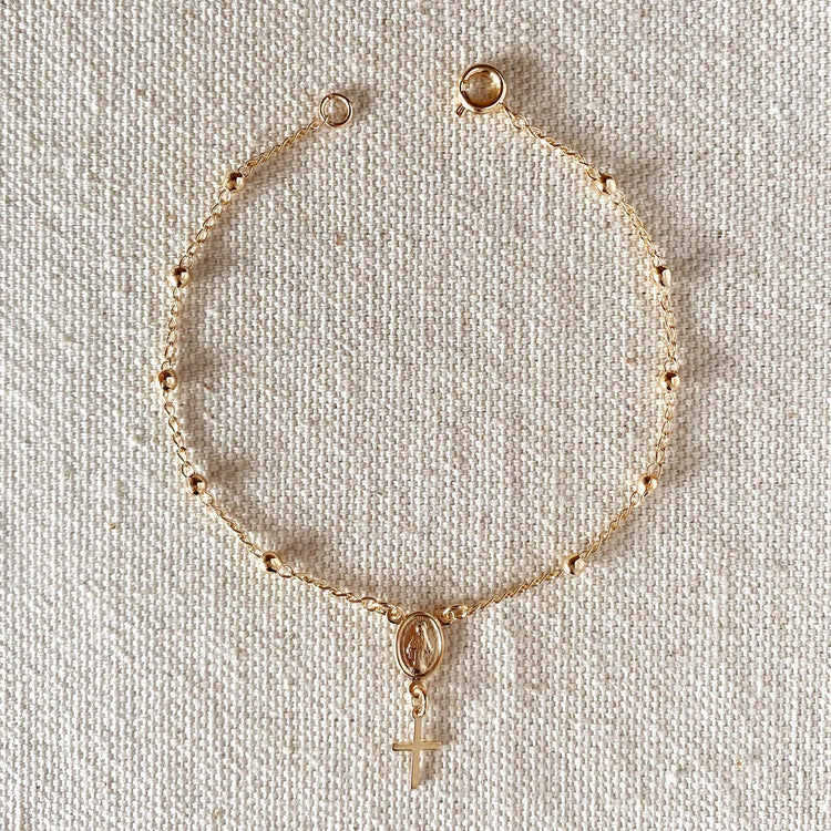 18k Gold Filled Rosary Bracelet