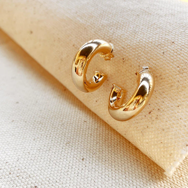 18k Gold Filled Mini Chubby C Hoop Earrings