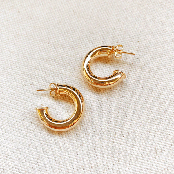 18k Gold Filled Mini Chubby C Hoop Earrings