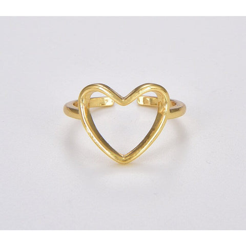 18K Gold Filled Open Heart Ring