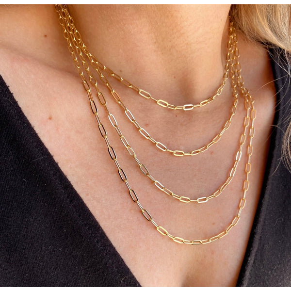 18K Gold Filled Short Link Paperclip Necklace