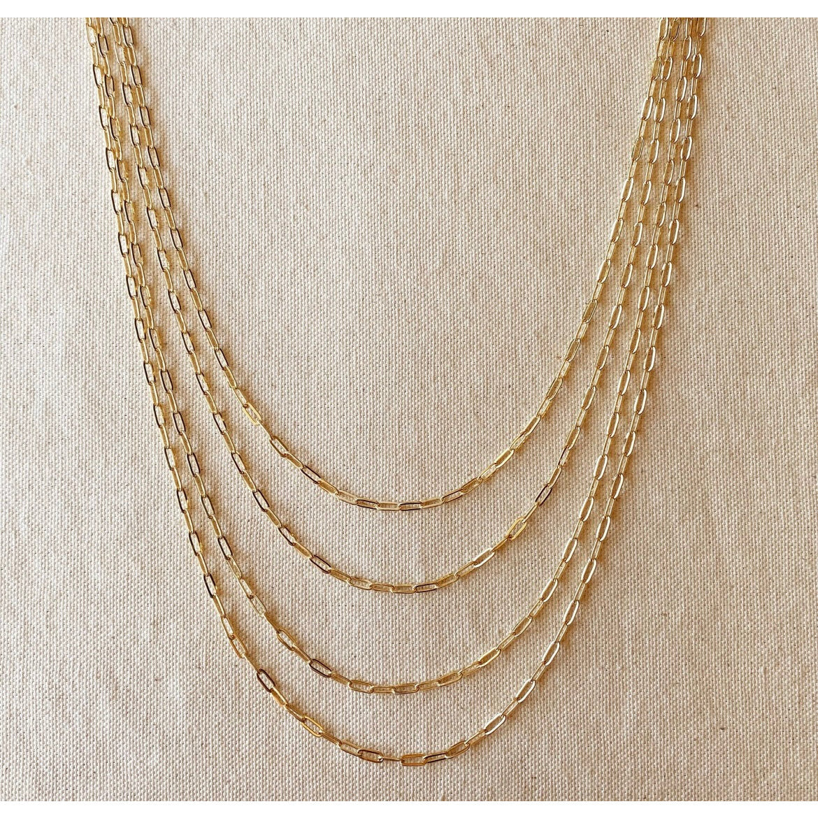 18K Gold Filled Short Link Paperclip Necklace