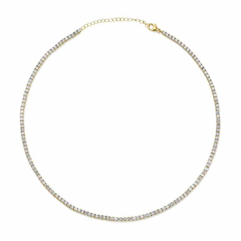 Gold Vermeil or Sterling Silver, CZ Tennis Choker