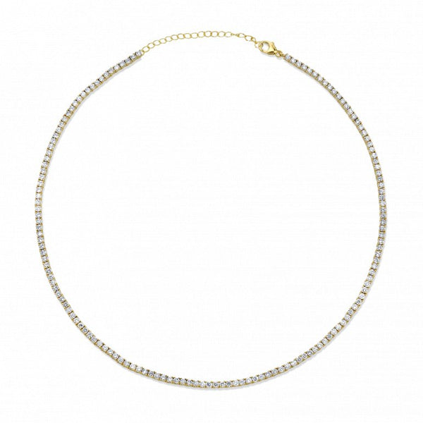 Gold Vermeil or Sterling Silver, CZ Tennis Choker