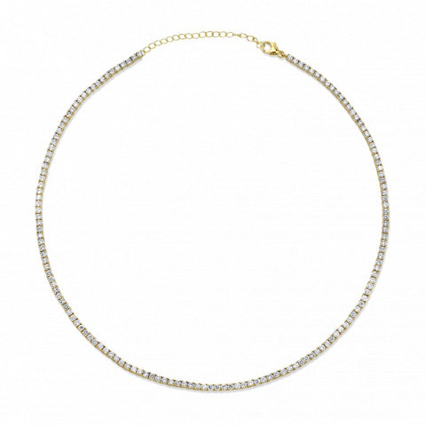 Gold Vermeil or Sterling Silver, CZ Tennis Choker