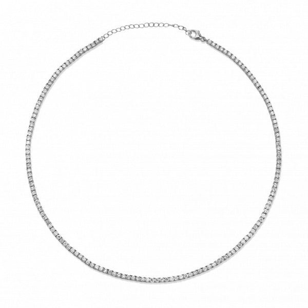 Gold Vermeil or Sterling Silver, CZ Tennis Choker