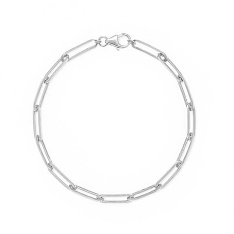 Sterling Silver, 4.5mm Paperclip Bracelet