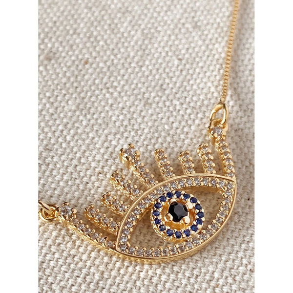 18k Gold Filled Evil Eye Necklace