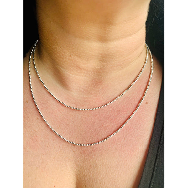 Necklace - 2mm, 3mm, 4mm, 5mm, 6mm bead size for Sterling Silver Beaded Necklace