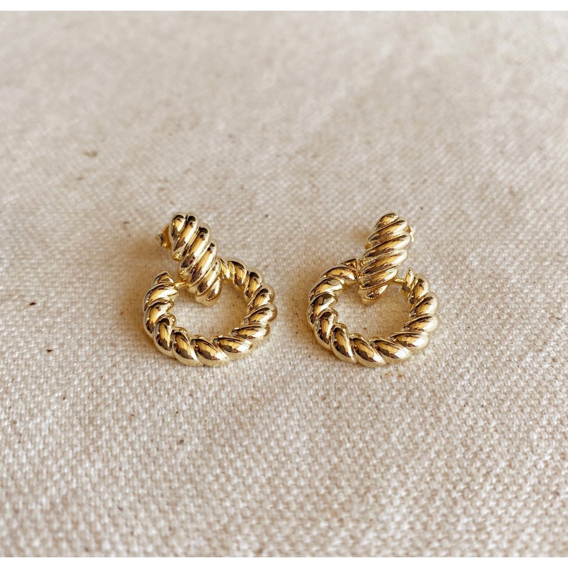 18k Gold Filled Croissant Drop Earrings