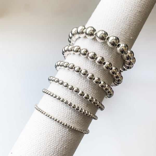 Sterling Silver 8mm Beaded Bracelet