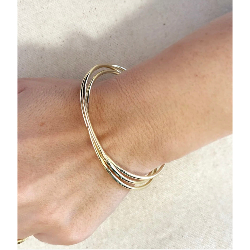 18k Gold Filled triple Bangle Bracelet