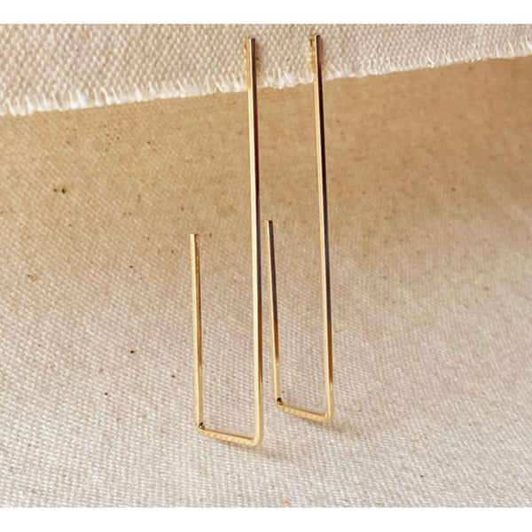 18k Gold Filled Rectangle Shaped Earrings