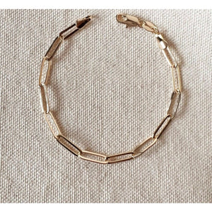 18k Gold Filled Classic Paperclip Bracelet