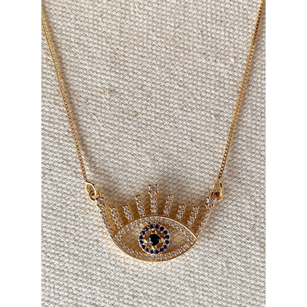 18k Gold Filled Evil Eye Necklace